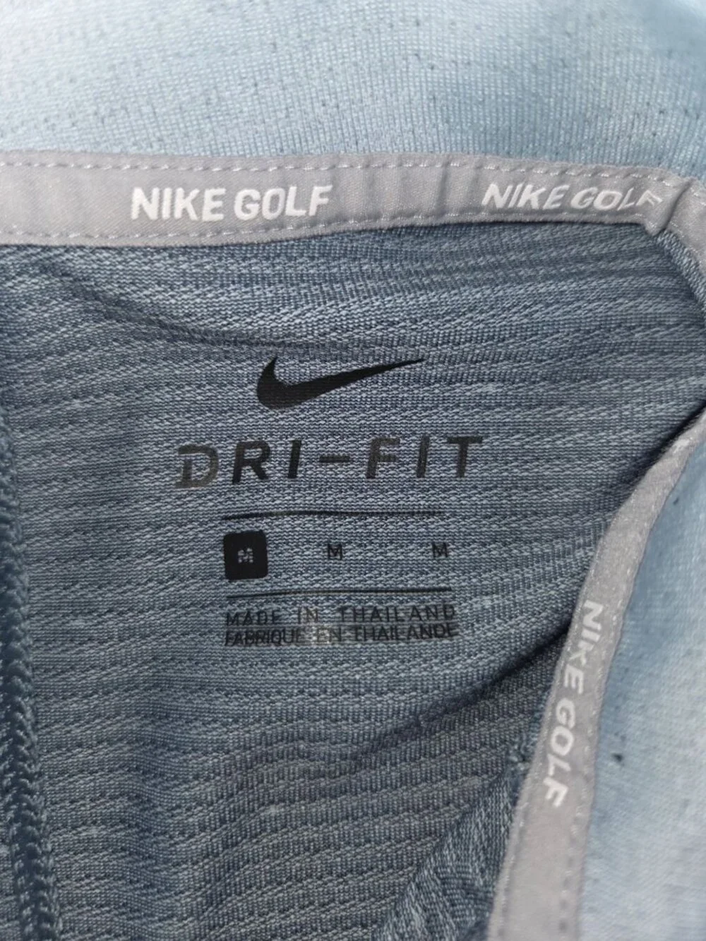 Nike Golf Mens Dri-Fit Blue Polo Shirt Medium Lightweight Polyester